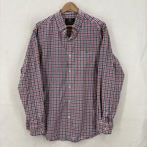 Vineyard Vines Shirt Mens Large Red Blue Plaid Performance Tucker Classic Fit
